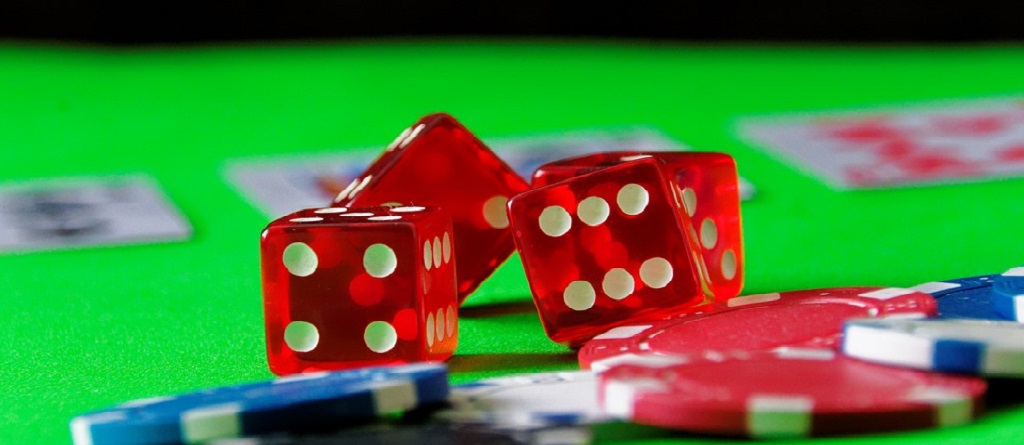 red dice and casino chips