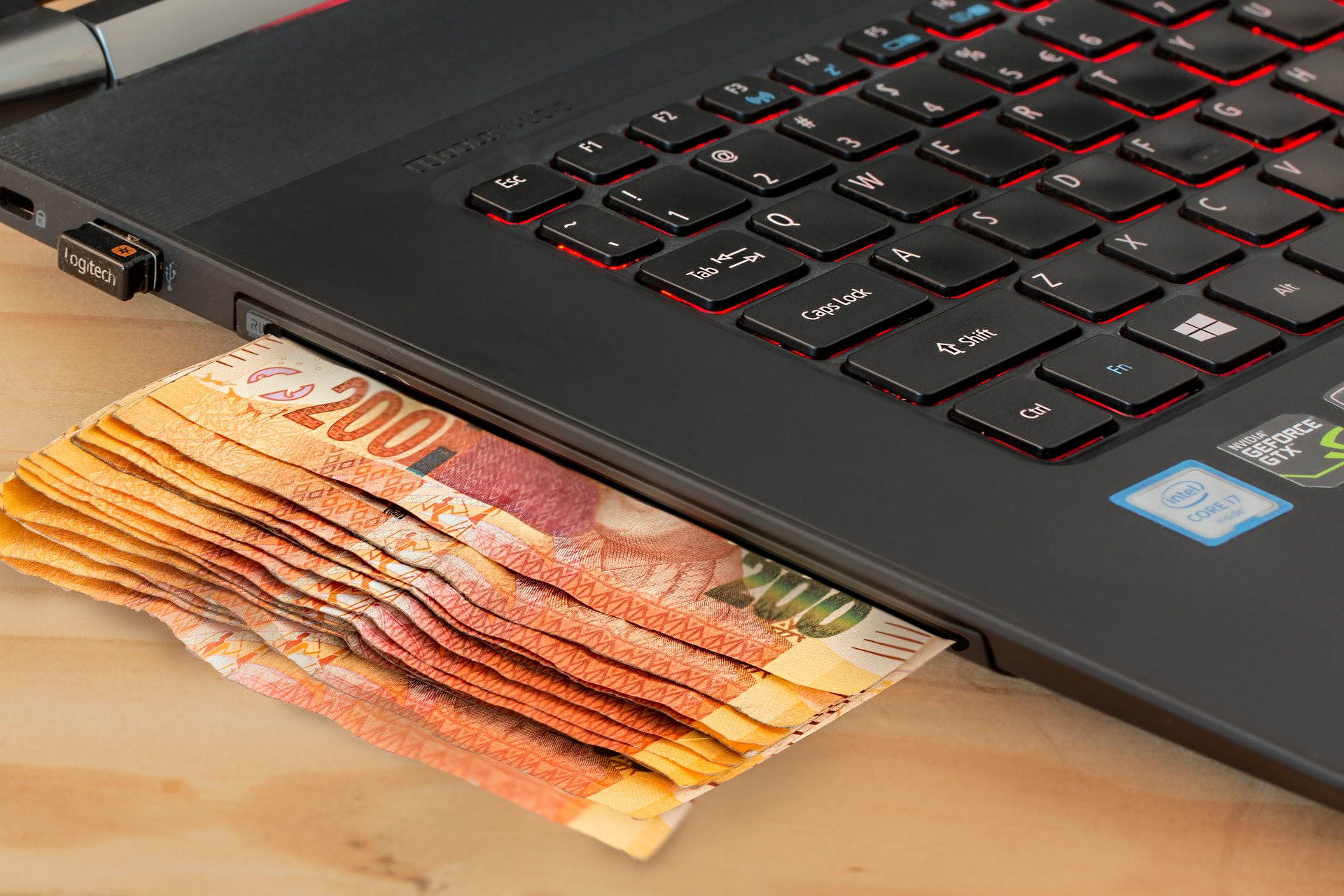 money & laptop