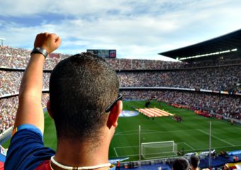 watching football match